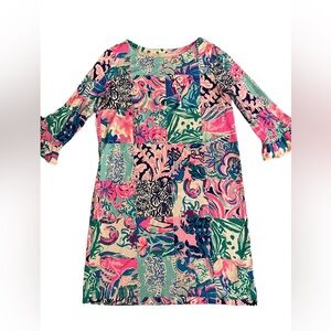 Lilly Pulitzer Girls Vibrant Patch Knit Midi Dress SZ XL 12/14
